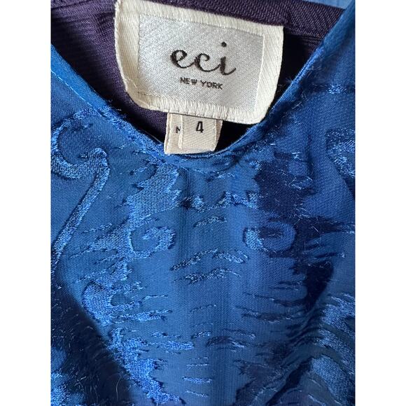 ECI New York Blue Ombré Burnout Silk Velvet Blouse Size 4 Fairycore BohoRomantic - Picture 3 of 8